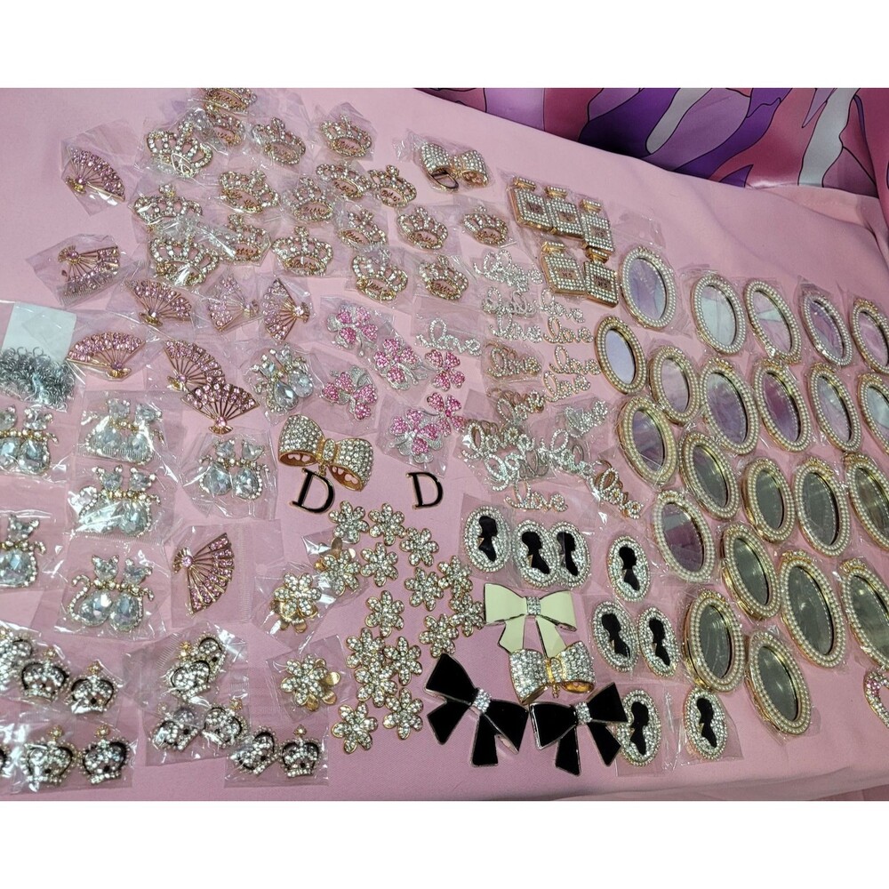 Large Lot Art Deco Enamel Rhinestone Metal Bling Cabochon Pin Brooches Designer